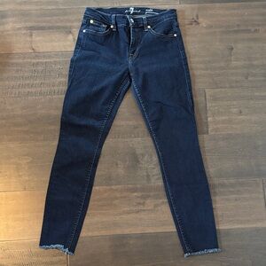 7 For All Mankind Dark Blue Skinny Jeans Sz 26